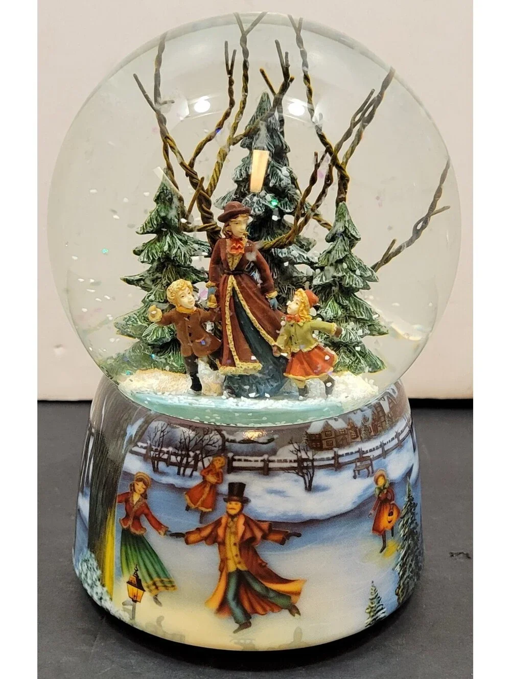 Musicbox Kingdom Christmas Snow Globe Ice Skater 